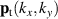 $\mathbf{p}_{\rm t} (k_x,k_y)$