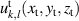 $u^{\rm t}_{k,l}(x_{\rm t}, y_{\rm t}, z_{\rm t})$