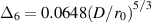 ${\Delta _6} = 0.0648{\left( {D/{r_0}} \right)^{5/3}}$