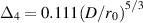 ${\Delta _4} = 0.111{\left( {D/{r_0}} \right)^{5/3}}$