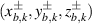$(x_{b,k}^{\pm},y_{b,k}^{\pm},z_{b,k}^{\pm})$