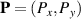 $\mathbf{P} = (P_x,P_y)$