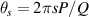 $\theta_s = 2\pi s P/Q$