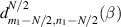 $d^{N/2}_{m_{1}-N/2,n_{1}-N/2}(\beta)$