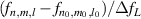 $(f_{n,m,l}-f_{n_0,m_0,l_0})/\Delta f_L$