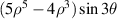 $(5{\rho ^5} - 4{\rho ^3})\sin 3\theta $
