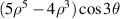 $(5{\rho ^5} - 4{\rho ^3})\cos 3\theta $