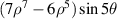 $(7{\rho ^7} - 6{\rho ^5})\sin 5\theta $