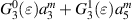 $G_3^0(\varepsilon )a_3^m + G_3^1(\varepsilon )a_5^m$