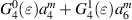 $G_4^0(\varepsilon )a_4^m + G_4^1(\varepsilon )a_6^m$