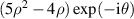 $(5{\rho ^2} - 4\rho )\exp ( - {\text{i}}\theta )$