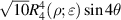 $\sqrt {10} R_4^4(\rho ;\varepsilon )\sin 4\theta $