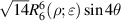 $\sqrt {14} R_6^6(\rho ;\varepsilon )\sin 4\theta $