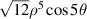 $\sqrt {12} {\rho ^5}\cos 5\theta $
