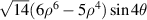 $\sqrt {14} (6{\rho ^6} - 5{\rho ^4})\sin 4\theta $
