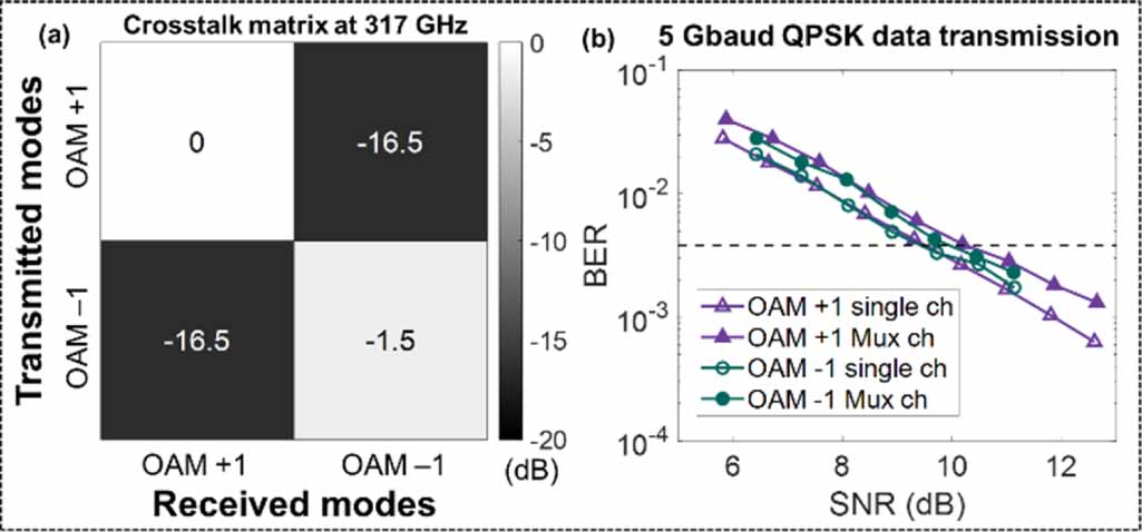 High capacity terahertz communication systems based on multiple orbital ...