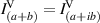 $I^{\mathrm{V}}_{(a+b)} = I^{\mathrm{V}}_{(a+ib)}$