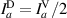 $I_a^\mathrm{D} = I_a^\mathrm{V}/2$
