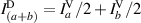 $I^{\mathrm{D}}_{(a+b)} = I_a^\mathrm{V}/2 + I_b^\mathrm{V}/2$