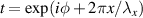 $t = \exp(i \phi + 2{\pi}x/ \lambda_x)$