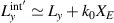 $L_y^{{\text{int}}^{^{\prime}}} \simeq {L_y} + {k_0}{X_E}$