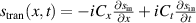${s_{\text{tran}}}(x,t) = - i{C_x}\frac{{\partial {s_{\text{in}}}}}{{\partial x}} + i{C_t}\frac{{\partial {s_{\text{in}}}}}{{\partial t}}{\text{ }}$