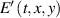 $E^{^{\prime}}\left( {t,x,y} \right)$