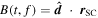 $B(t,f)=\hat{{\boldsymbol{d}}}\,\cdot \,{{\boldsymbol{r}}}_{{\rm{SC}}}$
