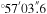${}^{\circ }{57}^{{\rm{{\prime} }}}03\mathop{.}\limits^{\unicode{x02033}}6$