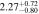 $2.2{7}_{-0.80}^{+0.72}$