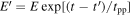 ${E}^{{\prime} }=E\exp [(t-{t}^{{\prime} })/{t}_{{\rm{pp}}}]$