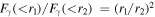 ${F}_{\gamma }(\lt {r}_{1})/{F}_{\gamma }(\lt {r}_{2})\,={({r}_{1}/{r}_{2})}^{2}$