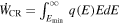 ${\dot{W}}_{{\rm{CR}}}={\int }_{{E}_{{\rm{\min }}}}^{\infty }q(E)EdE$