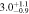 $3.{0}_{-0.9}^{+1.1}$