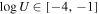 $\mathrm{log}U\in [-4,-1]$