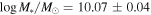 $\mathrm{log}{M}_{\ast }/{M}_{\odot }=10.07\pm 0.04$