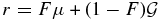 $r = F\mu + (1-F)\mathcal {G}$