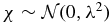 $\chi \sim \mathcal {N}(0, \lambda ^2)$