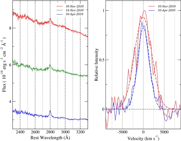 FLARE-LIKE VARIABILITY OF THE Mg ii λ2800 EMISSION LINE IN THE γ-RAY ...