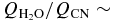 $Q_{{\rm H_2O}}/Q_{{\rm CN}} \sim$