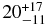 $20^{+17}_{-11}$