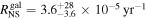 ${R}_{\mathrm{NS}}^{\mathrm{gal}}={3.6}_{-3.6}^{+28}\times {10}^{-5}\,{\mathrm{yr}}^{-1}$