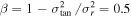 $\beta =1-{\sigma }_{\tan }^{2}/{\sigma }_{r}^{2}=0.5$