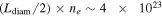 $({L}_{\mathrm{diam}}/2)\times {n}_{e}\sim 4\,\times \,{10}^{23}$