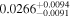 ${0.0266}_{-0.0091}^{+0.0094}$