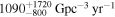${1090}_{-800}^{+1720}\,{\mathrm{Gpc}}^{-3}\,{\mathrm{yr}}^{-1}$