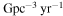 $\,{\mathrm{Gpc}}^{-3}\,{\mathrm{yr}}^{-1}$