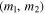 $({m}_{1},{m}_{2})$