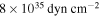 $8\times {10}^{35}\,\mathrm{dyn}\,{\mathrm{cm}}^{-2}$
