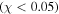 $(\chi \lt 0.05)$